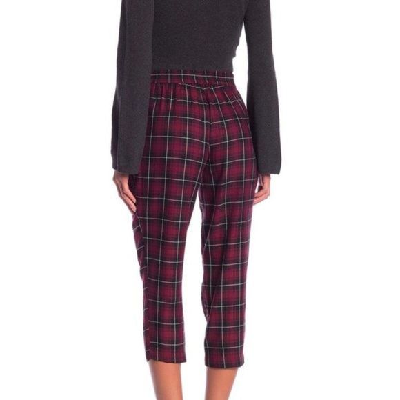 BCBGeneration Cropped Plaid Pants Pull On Tie - Picture 2 of 9